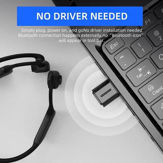 Alt view image 6 of 7 - Smof USB Bluetooth Audio Adapter for PS5, PS4,Switch,Mac. Compatible Bone Conduction Headsets Wireless Audio Dongle with aptX Low Latency Support, USB Bluetooth 5.2 Adapter