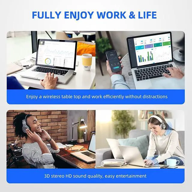 Alt view image 7 of 7 - Smof USB Bluetooth Audio Adapter for PS5, PS4,Switch,Mac. Compatible Bone Conduction Headsets Wireless Audio Dongle with aptX Low Latency Support, USB Bluetooth 5.2 Adapter