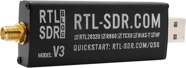 RTL-SDR Blog V3 R860 RTL2832U 1PPM TCXO SMA Software Defined Radio (Dongle  Only) (Black) 