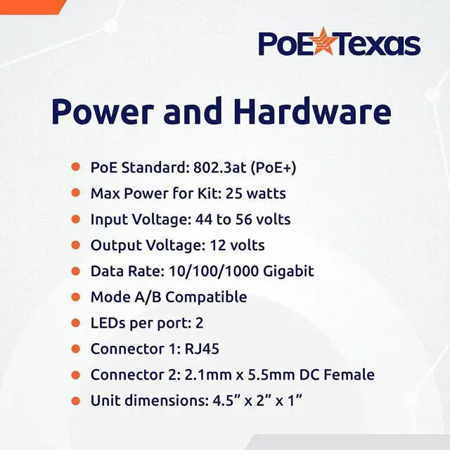 Alt view image 6 of 6 - 12 Volt PoE+ - IEEE 802.3at - Splitter Splits Power Over Ethernet to 12v DC & Gigabit Data with Opto-Isolation Protection for 12v 25w Devices, Tablets, Single Board Computers, PTZ Cameras