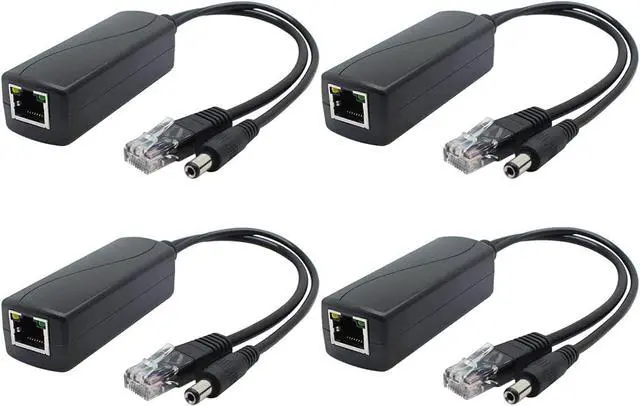 Main image of 4-Pack Gigabit PoE Splitter, 48V to 12V 2A Ethernet Adapter, for Security Camera, AP, Voip and More, AV-PS12-G