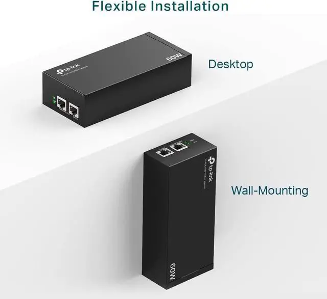 Alt view image 7 of 7 - TP-Link TL-PoE170S 802.3at/af/bt Gigabit PoE Injector Non-PoE to PoE Adapter Supplies up to 60W (PoE++) Plug & Play Desktop/Wall-Mount Distance Up to 328 ft. UL Certified, Black