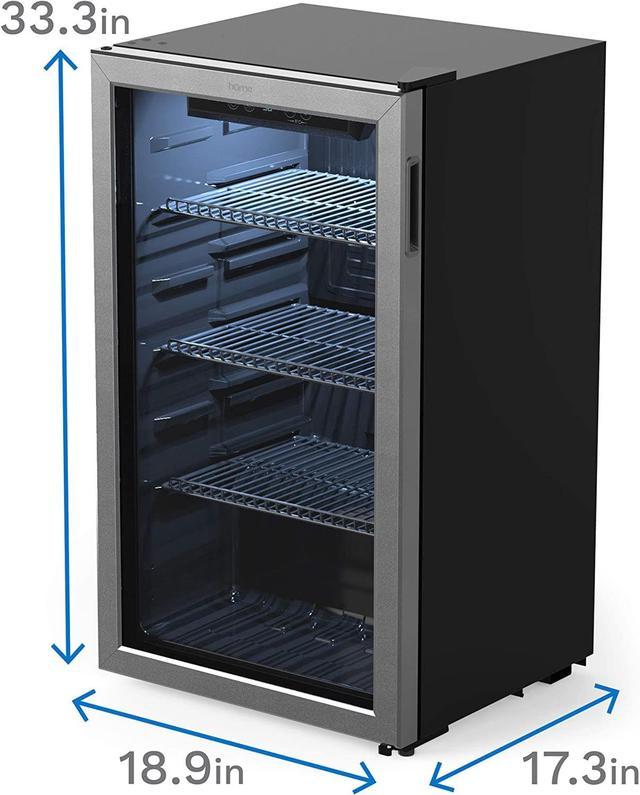 hOmeLabs Beverage Refrigerator and Cooler , 120 Can Mini Fridge with Glass Door for Soda Beer or Wine