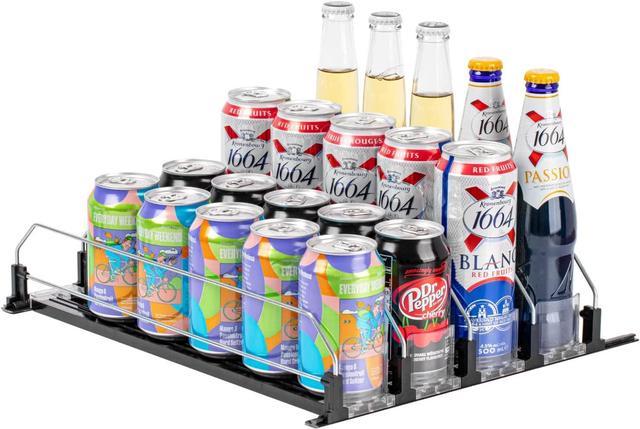 Soda Can Organizer for Refrigerator,Spring Loaded Fridge Drink Organizer