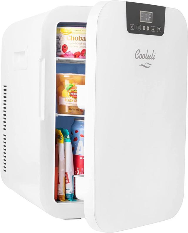 Cooluli 20L Mini Fridge For Bedroom - Car, Office Desk & College Dorm Room  - Glass Front & Digital Temperature Control - 12v Small Refrigerator for  Food, Drinks, Skincare, Beauty & Breast