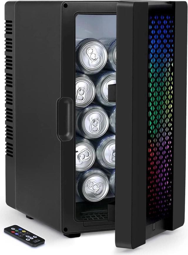 CHILLER 10L Mini with Colorful LED Lights, 10 Cans Cooler Beverage Refrigerator, Upgrade Color-changing RGB Lights Controlled by Remote Refrigerators Newegg.com