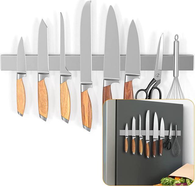 Stainless Steel Knife Stand Strip Organizer Strong Magnetic Knife Holder  Wall Mount Kitchen Bar Storage Kitchen Accessories