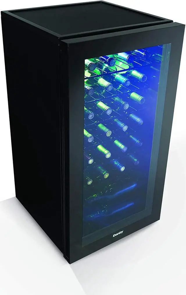 Alt view image 3 of 5 - Danby DWC036A2BDB-6 3.3 Cu. Ft. Free Standing Wine Cooler, Holds 36 Bottles, Single Zone Drinks Fridge with Glass Door-Beverage Chiller for Kitchen, Home Bar, in Black