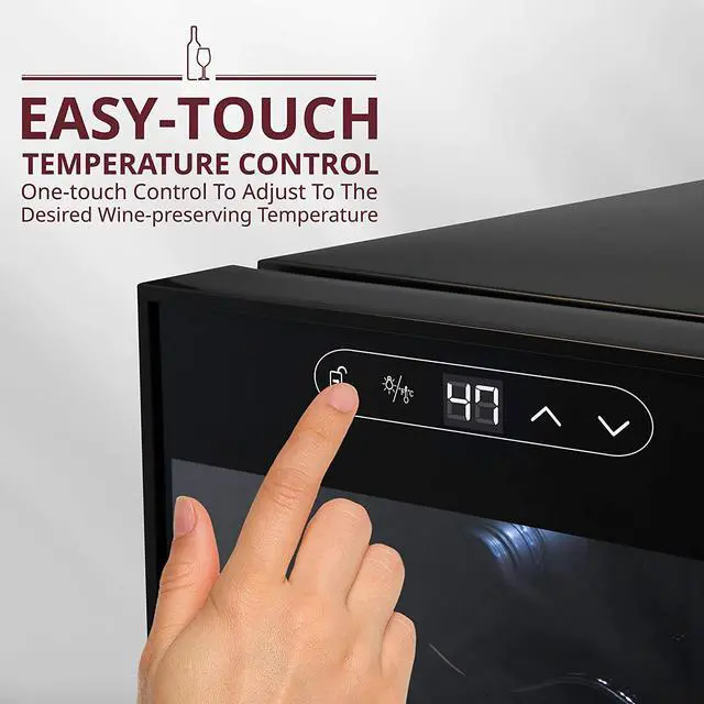 Alt view image 4 of 7 - SCHMECKE 18 Bottle Compressor Wine Cooler Refrigerator w/Lock - Large Freestanding Wine Cellar - 41f-64f Digital Temperature Control Wine Fridge For Red, White, Champagne or Sparkling Wine - Black