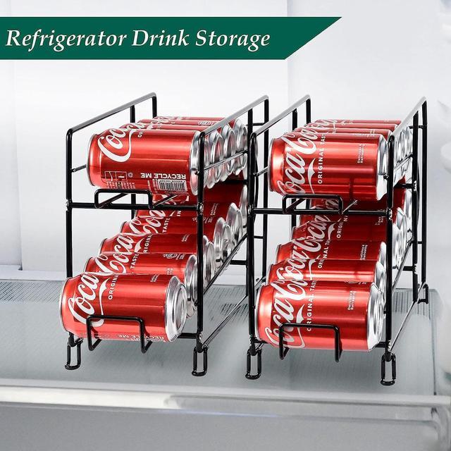 Werseon Can Organizer Stackable Rack Dispenser, Beverage Rack Soda Can  Dispenser Organizer for Pantry or Refrigerator Black 2 Pack 