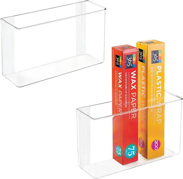 MDesign Plastic Kitchen Pantry Storage Organizer Container Bin - 2 Pack -  Clear