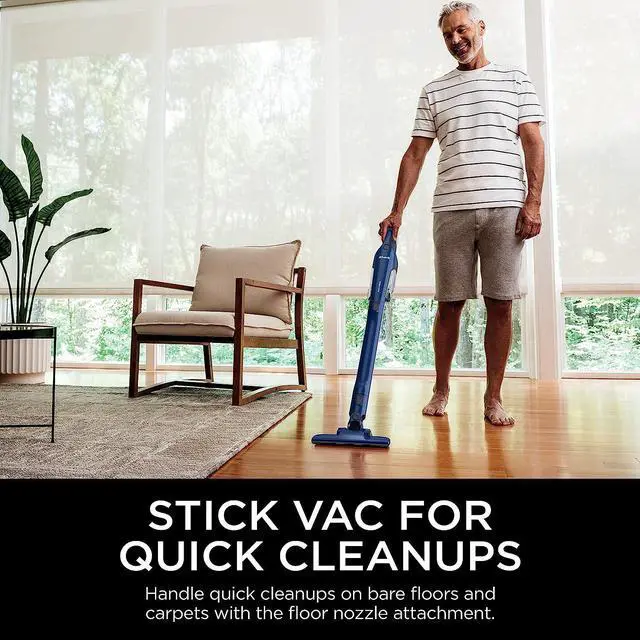 Alt view image 3 of 7 - Shark CH964AMZ 2-in-1 Cordless & Handheld Vacuum Ultracyclone System, Ultra-Lightweight and Portable for Car and Home, Washable Filter, XL Dust Cup, Crevice Tool & Scrubbing Brush, Blue