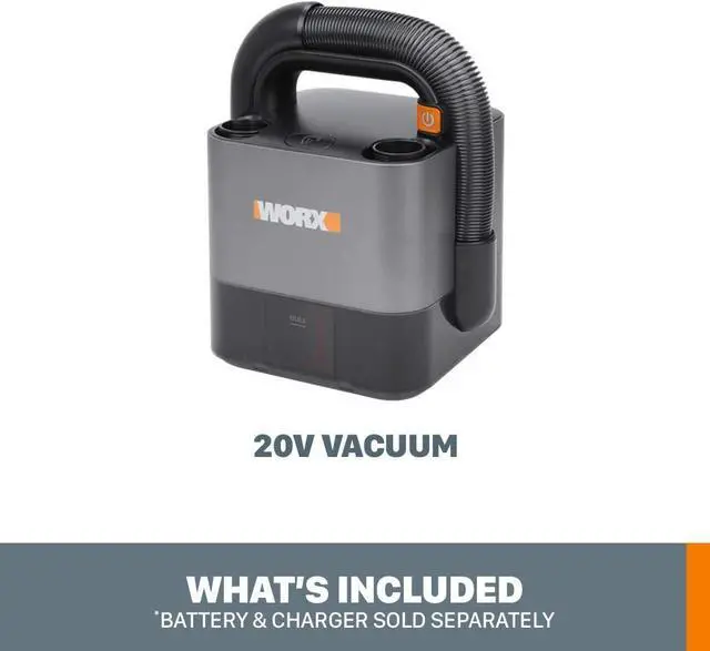 Alt view image 5 of 7 - WORX Cordless Cube Vac Compact Vacuum, 20V, Tool Only, WX030L.9 | without battery & charger; PowerShare; compact on-the-go cleaning; holds 6oz of dry debris; 2-speeds