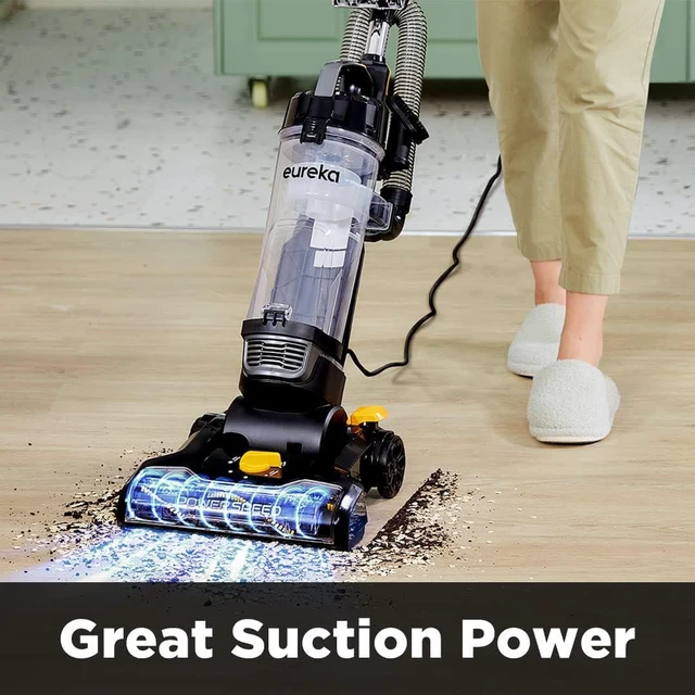 Alt view image 2 of 7 - EUREKA PowerSpeed Lightweight Powerful Upright Vacuum Cleaner for Carpet and Hard Floor, Pet Turbo, Black,Yellow