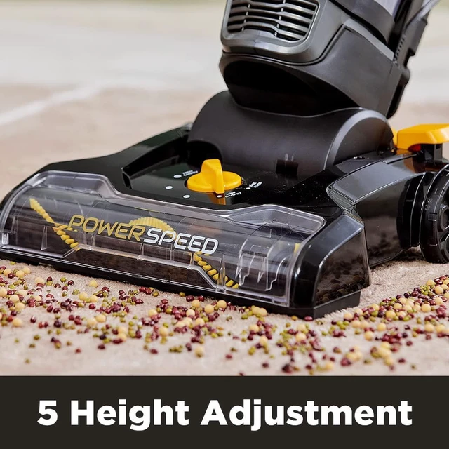 Alt view image 3 of 7 - EUREKA PowerSpeed Lightweight Powerful Upright Vacuum Cleaner for Carpet and Hard Floor, Pet Turbo, Black,Yellow