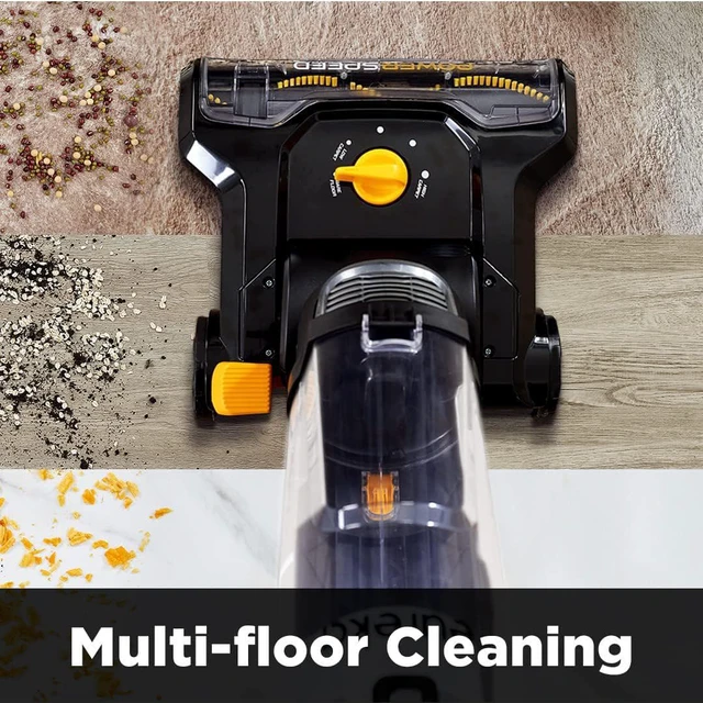 Alt view image 6 of 7 - EUREKA PowerSpeed Lightweight Powerful Upright Vacuum Cleaner for Carpet and Hard Floor, Pet Turbo, Black,Yellow