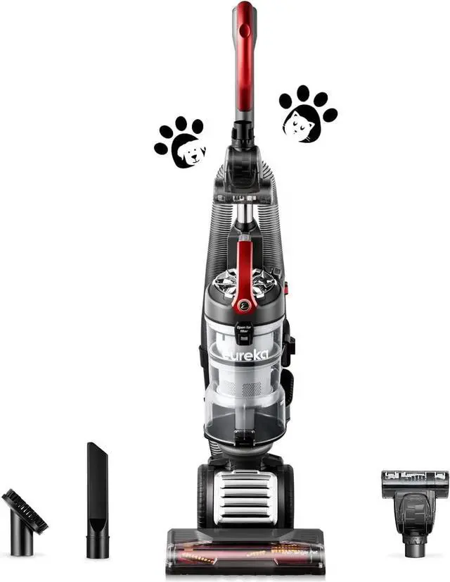 Main image of EUREKA Pet Upright Vacuum Cleaner for Home, Bagless Upright Vacuum Cleaner Swivel Steering, Powerful Lightweight Upright Vacuum Carpet and Floor, FloorRover Elite NEU630 with Tangle Free Tech, Red