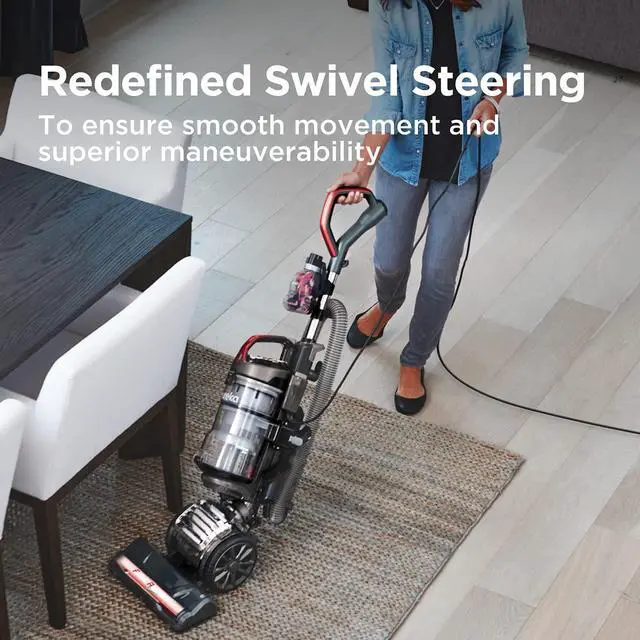 Alt view image 4 of 6 - EUREKA Pet Upright Vacuum Cleaner for Home, Bagless Upright Vacuum Cleaner Swivel Steering, Powerful Lightweight Upright Vacuum Carpet and Floor, FloorRover Elite NEU630 with Tangle Free Tech, Red
