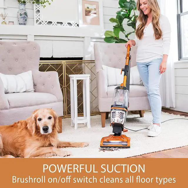 Alt view image 2 of 5 - Kenmore DU4080 Featherlite Lift-Up Bagless Upright Vacuum 2-Motor Power Suction Lightweight Carpet Cleaner with HEPA Filter, 2 Cleaning Tools for Pet Hair, Hard Floor, Orange