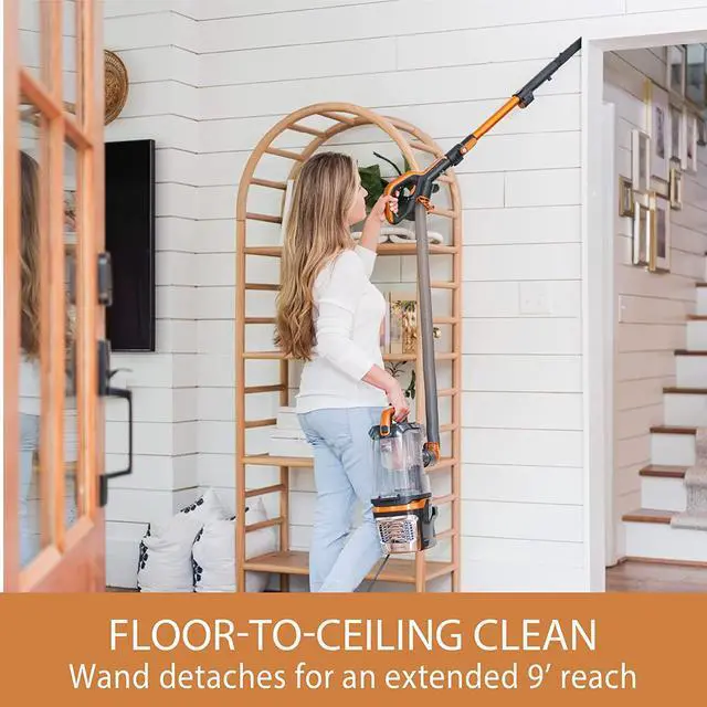 Alt view image 3 of 5 - Kenmore DU4080 Featherlite Lift-Up Bagless Upright Vacuum 2-Motor Power Suction Lightweight Carpet Cleaner with HEPA Filter, 2 Cleaning Tools for Pet Hair, Hard Floor, Orange