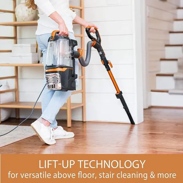 Alt view image 4 of 5 - Kenmore DU4080 Featherlite Lift-Up Bagless Upright Vacuum 2-Motor Power Suction Lightweight Carpet Cleaner with HEPA Filter, 2 Cleaning Tools for Pet Hair, Hard Floor, Orange