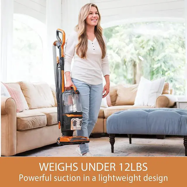 Alt view image 5 of 5 - Kenmore DU4080 Featherlite Lift-Up Bagless Upright Vacuum 2-Motor Power Suction Lightweight Carpet Cleaner with HEPA Filter, 2 Cleaning Tools for Pet Hair, Hard Floor, Orange