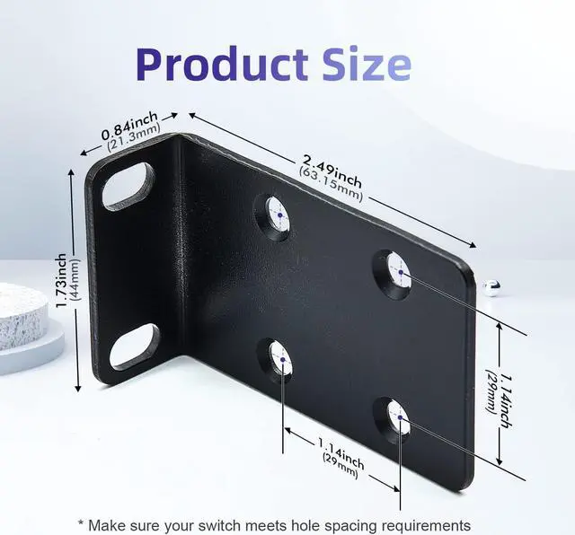 Alt view image 2 of 7 - Rack Mount Kit 19" Large Switch Rack Ears Compatible for Cisco Small Business Series (18-50 Port Models) RM-300-19