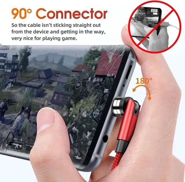 Alt view image 4 of 7 - Ankndo Magnetic Charging Cable, 540° Rotating Phone Charger [6-Pack, 3ft/3ft/3ft/6ft/6ft/10ft] 3 in 1 Cable Nylon Braided USB for iPhone/Micro USB/Type C Device-Red