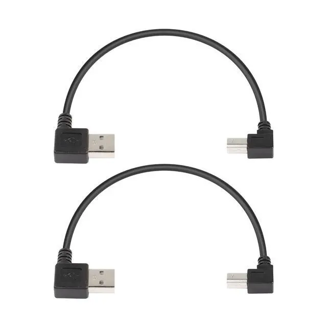 Alt view image 6 of 6 - 90 Degree USB A to B Cable, 1ft Left Angle USB 2.0 Type A Male to Up Angle USB 2.0 Type B Male Scanner Cable