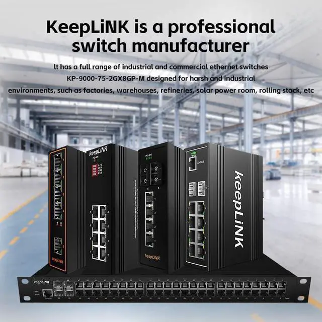 Alt view image 7 of 7 - 10-Port Industrial Gigabit PoE Switch, Managed with 8 PoE+@130W, 2 SFP Slots, DIN Rail Network Switch, IP40, Operating Temperature Range of -30°  75°C (-22°  167°F), Lifetime Protection