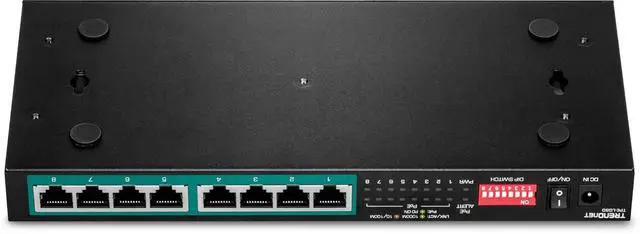 Alt view image 6 of 7 - TRENDnet 8-Port Gigabit Long Range Poe+ Switch, TPE-LG80, 65W Poe Budget, Ethernet/Network Switch, Long-Range Poe+ Extends Range Up to 200M (656 ft.), 16 Gbps Switching Capacity, Lifetime Protection