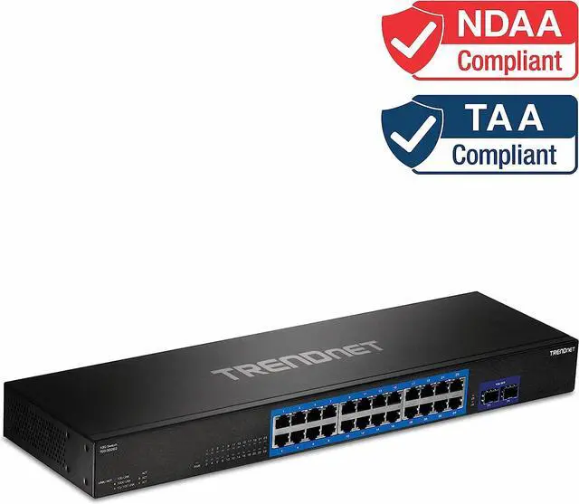Alt view image 2 of 7 - TRENDnet 24-Port Gigabit Switch with 2 X 10G SFP+ Slots, Fanless Design, 19 1U Rack mountable, TEG-30262,Black, Welcome to consult
