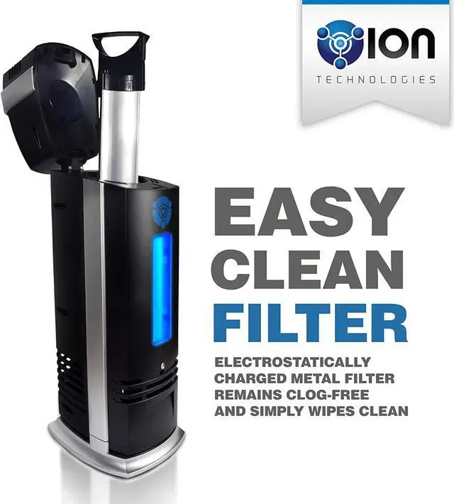 Alt view image 5 of 7 - B-1000 Permanent Filter Ionic Air Purifier Pro Ionizer with UV-C, New (Black)