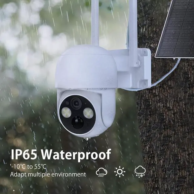 Alt view image 3 of 7 - WOOLINK 4MP Solar Security Camera Wireless Outdoor, 2.5K Pan/Tilt Rechargeable Battery Powered Camera, 2.4GHz WiFi Camera for Home Security, Motion Detection, 2-Way Talk, Color Night Vision, Cloud/SD