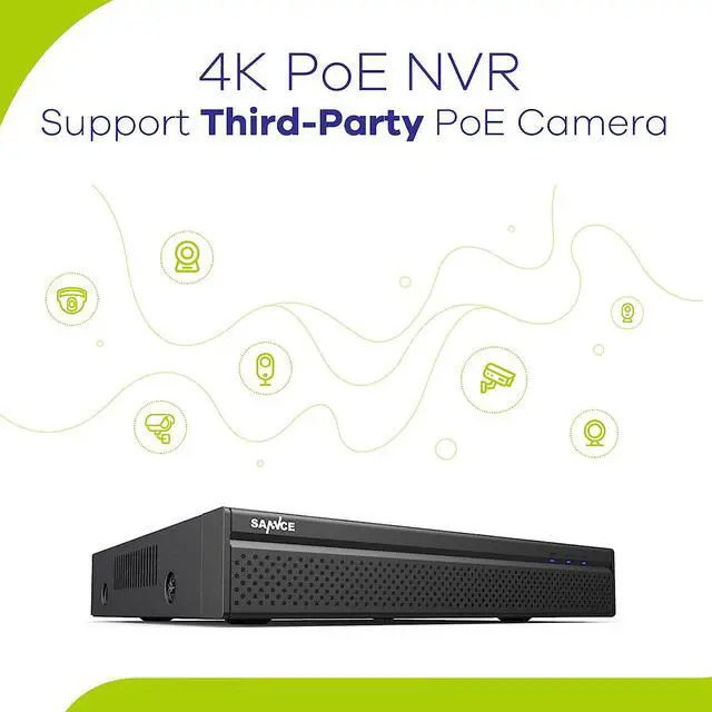 Alt view image 7 of 7 - SANNCE 8CH 4K PoE CCTV System with 4 * 3MP Outdoor Security IP Camera, Audio Recording, Metal Casing, P2P, Motion Alert and Screenshot, NO HDD