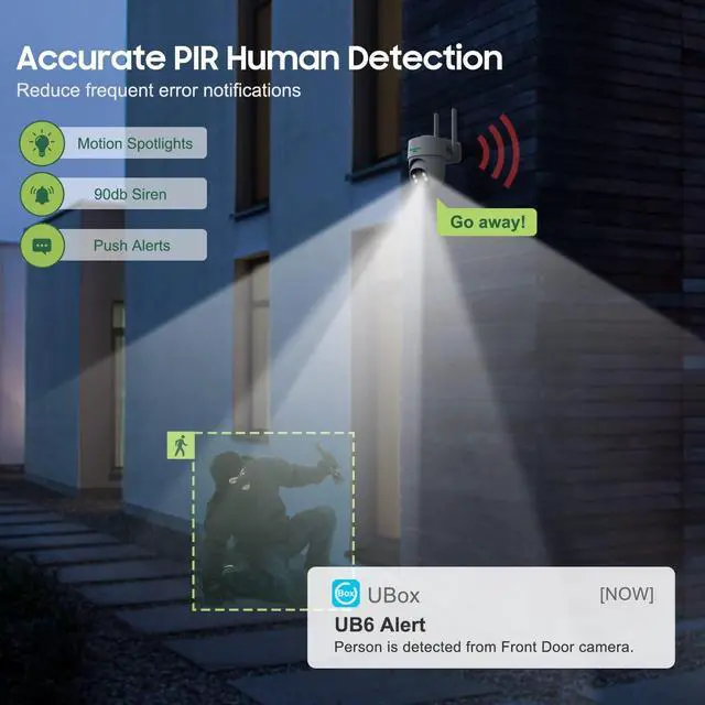 Alt view image 5 of 7 - Manshur® 4G LTE Cellular Security Camera Outdoor Wireless, Cameras Without WiFi Needed 360°PTZ 2K/3MP Color Night Vision, 2 Way Talk, PIR Motion Detection, Spotlight, No WiFi Supported, IP66, Cloud