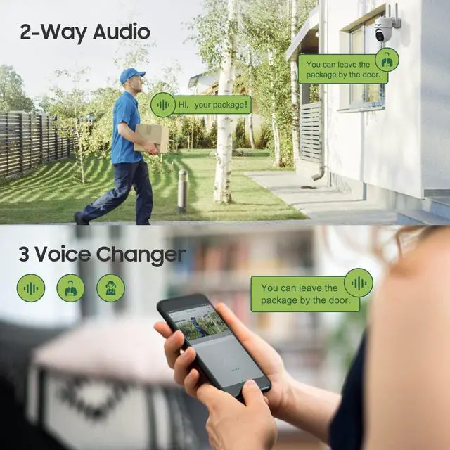 Alt view image 6 of 7 - Manshur® 4G LTE Cellular Security Camera Outdoor Wireless, Cameras Without WiFi Needed 360°PTZ 2K/3MP Color Night Vision, 2 Way Talk, PIR Motion Detection, Spotlight, No WiFi Supported, IP66, Cloud