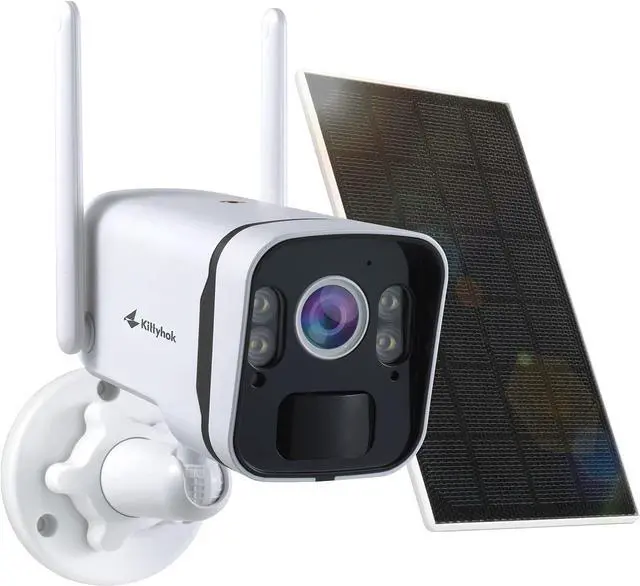 Main image of Kittyhok 2K Solar Security Camera Outdoor | 4MP FHD Wireless Security Camera, Solar Battery Powered, Smart Detection, Night Vision, and Weatherproof with Spotlight for Home Surveillance