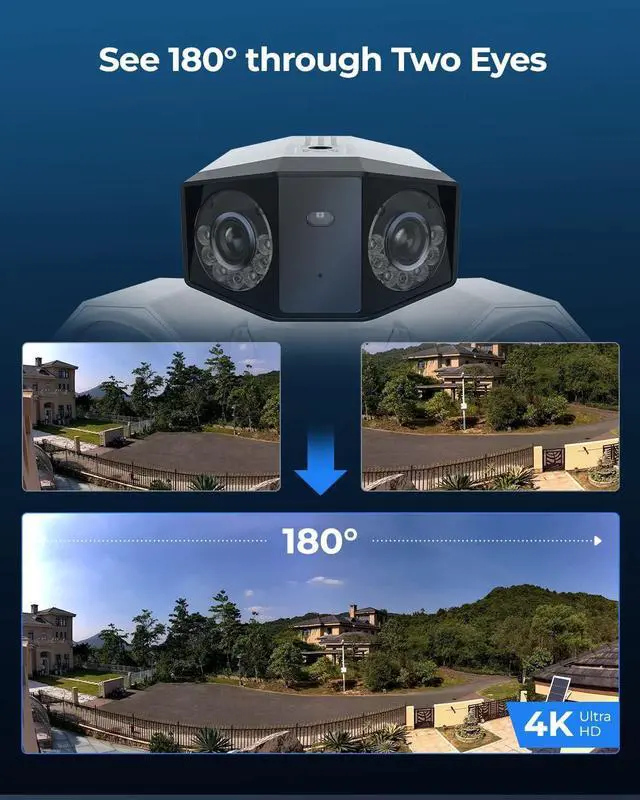 Alt view image 2 of 7 - REOLINK 4K Dual-Lens Floodlight Security Camera, Outdoor PoE IP Camera with 180° Ultra-Wide Angle, 1800 Lumen Floodlight, Human/Vehicle/Pet Detection, Two Way Talk, Waterproof, Duo Floodlight PoE