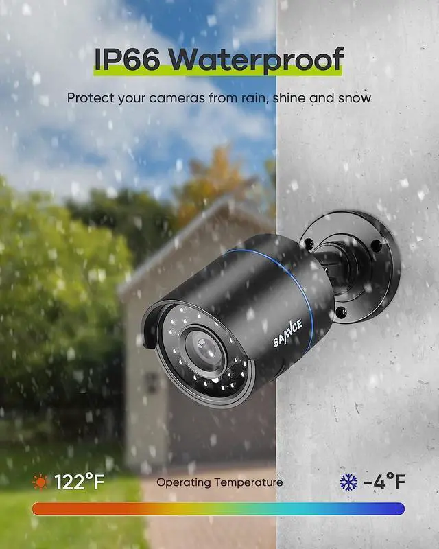 Alt view image 6 of 7 - SANNCE 1080P Security Camera AHD/TVI/CVI/CVBS 4-in-1 CCTV Camera IP66 Weatherproof Analog CCTV Surveillance Bullet Camera Indoor Outdoor, 100ft Night Vision, No Power Supply and Cable, Only A Camera