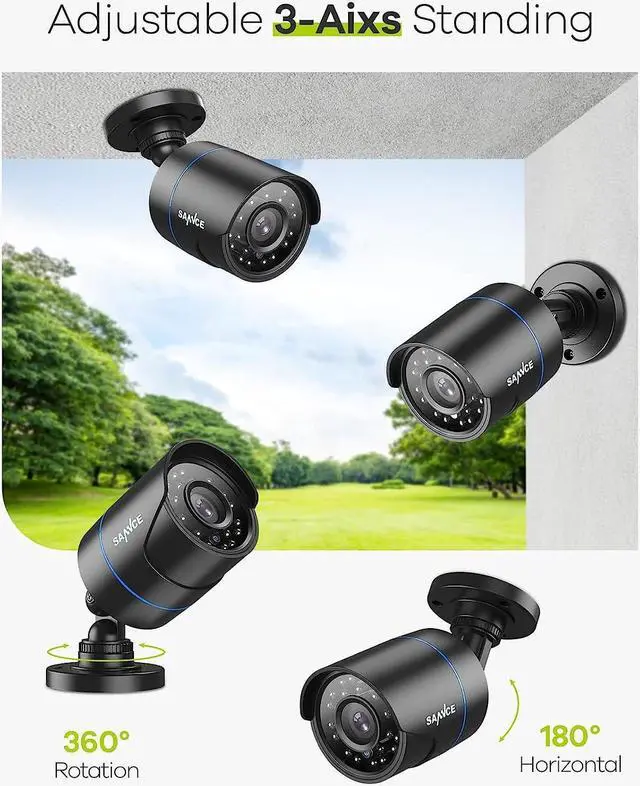 Alt view image 7 of 7 - SANNCE 1080P Security Camera AHD/TVI/CVI/CVBS 4-in-1 CCTV Camera IP66 Weatherproof Analog CCTV Surveillance Bullet Camera Indoor Outdoor, 100ft Night Vision, No Power Supply and Cable, Only A Camera