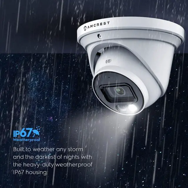 Alt view image 7 of 7 - Amcrest 5MP AI Turret IP PoE Camera w/ 49ft Nightvision, Security IP Camera Outdoor, Built-in Microphone, Human & Vehicle Detection, Active Deterrent, 129° FOV, 5MP@20fps IP5M-T1277EW-AI