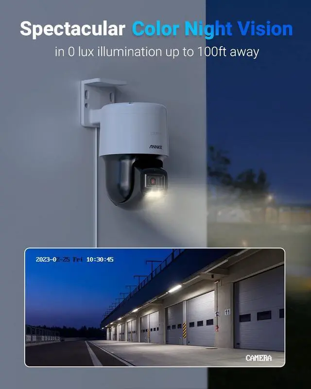 Alt view image 5 of 5 - ANNKE 5MP PoE Camera, 340° Pan 110° Tilt, Motion Alert, Remote Access, Support Micro SD Card Slot, Color Night Vision, IP66