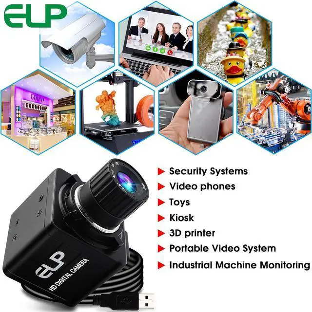 Alt view image 7 of 7 - ELP USB Camera Manual Zoom 4mm Lens Prototype Camera 2Megapixel 1080p Webcam Cmos OV2710 Webcamera High fps 100fps Web Cam Security Surveillance Dog Pet Baby Video Monitoring USB Cameras for Most OS
