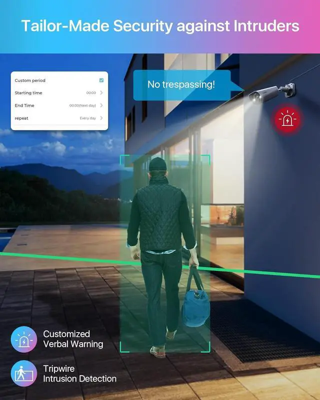 Alt view image 4 of 7 - ZOSI 5MP PoE Add-on Camera, Face Person Vehicle Detection, 2 Way Audio, Starlight Night Vision, Sound&Light Siren, 3K Weatherproof Outdoor Indoor Home Bullet IP Cam, Only Compatible with ZOSI POE NVR