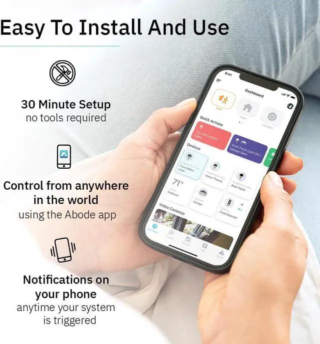 Alt view image 6 of 6 - Abode 3 Piece Wireless Security Kit  Expandable to Protect Your Whole Home - Easy DIY Installation Optional Professional Monitoring Compatible with Alexa & Google Assistant (104067/A)