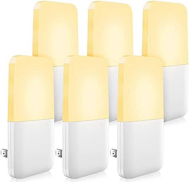 6Pack Plug-in LED Night Light Hallway Kitchen Bathroom Auto Sensor