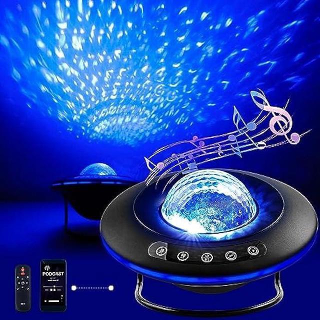 LooEooDoo Star Projector, Galaxy Starry Projection Lamp, Bluetooth Speaker  Aurora Lighting with Timer and Remote Control, LED Sky Night Light for Kids