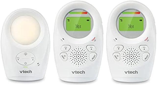 VTech DM1211-2 DM1211 Digital Audio Baby Monitor with Enhanced Range (2 Parent  Units), Silver, 3 Piece Set 