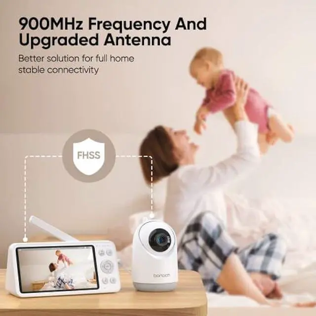 Alt view image 5 of 5 - bonoch Video Baby Monitor No WiFi, Local Storage+Playback, 1080p HD Camera&Display, Baby Monitor with Camera and Audio, 7800mAh, 1800ft Range, Motion&Sound Detection, Hack-Proof, Additional 110° Lens